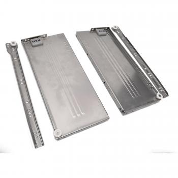 Metal Drawer Side & Roller Set – 150mm High, 300mm Long, Silver Finish