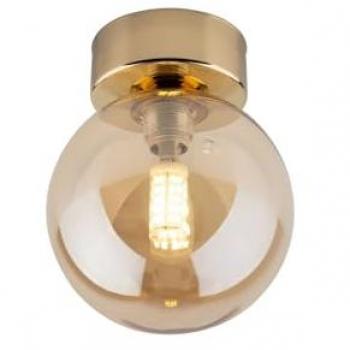 Licht‑Erlebnisse Deckenleuchte MIEKE – Rauchglas 12 cm, 15 cm Höhe, Bernstein Gold, G9