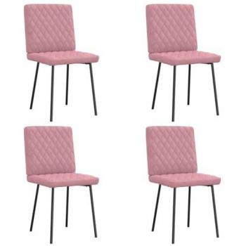 Rosa Samt Esszimmerstuhl 4er Pack