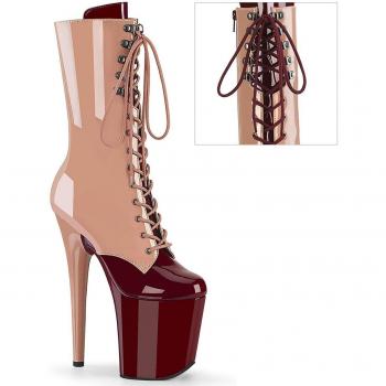 Flamingo 1054DC Damenstiefel in Beige und Dunkelrot EU 42