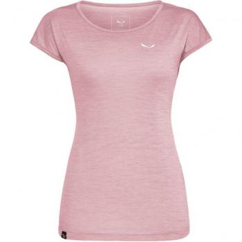 Camiseta técnica Salewa Puez Melange Dry de manga corta para mujer en color rosa pálido