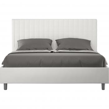 Cama Elevable Doble “Soleado” en Símil Piel Blanca 160x210