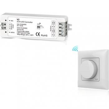 DC12-24V 2.4G RF Wireless Rotary Panel LED Dimmer