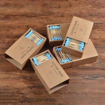 Double-Ended Bamboo Cotton Swabs for Adults