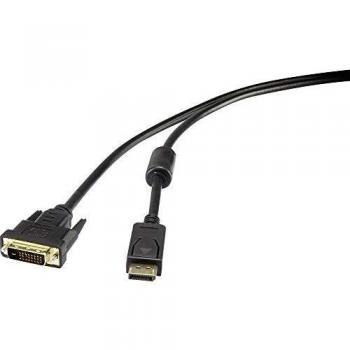 Renkforce 0.5m DisplayPort to DVI-D Adapter, Screwable, Black