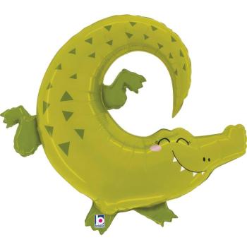 Ballon Alligator 87x74cm en Aluminium Vert