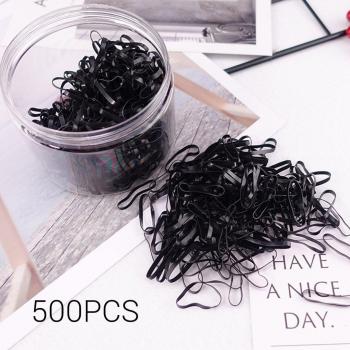 Gomas elásticas para el cabello de niñas y mujeres, 500 Uds. (negro)