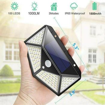 Lámpara de Jardín Solar 100 LED con Captador de Movimiento