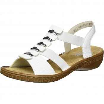 Rieker Damen 62850 Offene Sandalen, Farbe Weiß, 40 EU