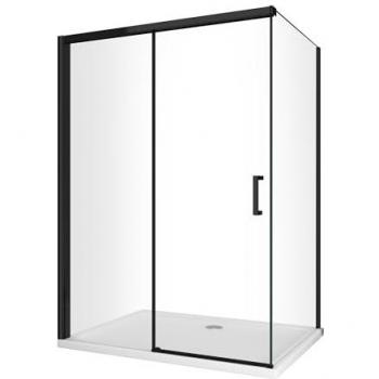 Douche d'angle avec paroi latérale et porte amortie