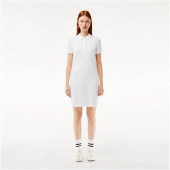 Vestido polo de piqué elástico Lacoste para mujer