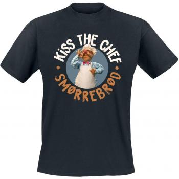 T‑shirt « Kiss the Chef » – Le Muppet Show – Taille XS à XXL – Noir – Homme