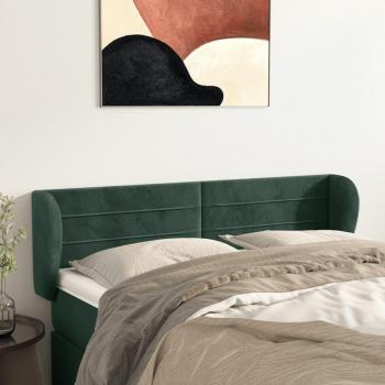 Tête de Cadre de Lit Double – Velours Vert Foncé (147 × 23 × 88 cm)
