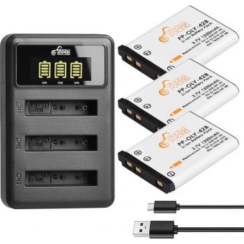 Batterie et Chargeur Li-50B D-LI92 avec LED 3 Canaux pour Olympus SP 810 800UZ u6010 u6020 u9010 SZ14