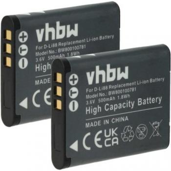 Kit double batterie Li‑ion 500 mAh compatible BW10, SX‑500, PX1686