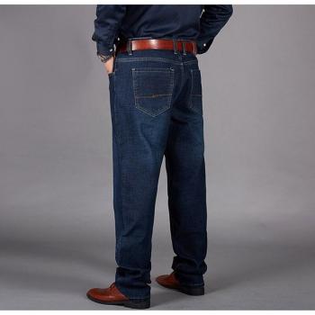 Vaqueros de talla grande 9XL para hombre, de algodón stretch, 143CM de cadera, con bolsillos y corte relajado