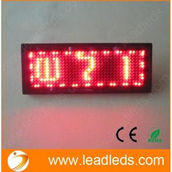 Rechargeable Red LED Name Badge for Hebrew and Russian (11x33 Dots)