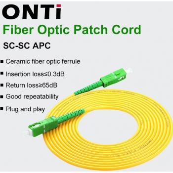 ONTi FibreOptique SC/APC – Cordon Raccordement Monomode Simplex 10m