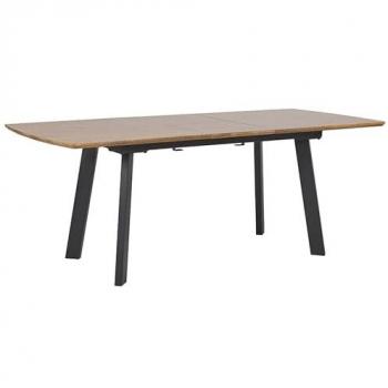Mesa Extensible Beliani Salvador Marrón Oscuro 160/200 cm (Versión Doble)