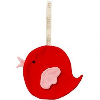 Babylonia Peppa portachupetes (algodón orgánico rojo/rosa)