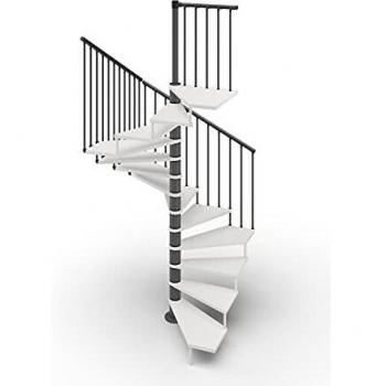 Escabeau à plantes carrée 120 x 120 cm TEKLA 13 marches – Hauteur entre les étages 267 – 312 cm (blanc, acier anthracite)