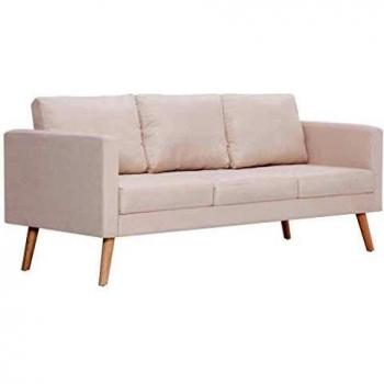 VidaXL Trivietė Cream Velvet Recliner Sofa