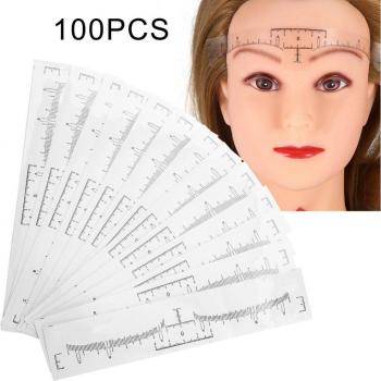 100Pcs Eyebrow Measurement Ruler Stencils