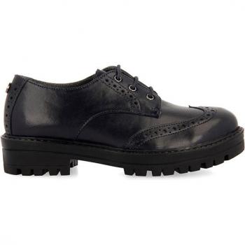 Zapatos Colegiales Niña Azul Marino con Picados