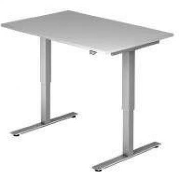 Hammerbacher Sitz-Stehschreibtisch XMST Grau, Silber 1200 x 800 x 650 mm