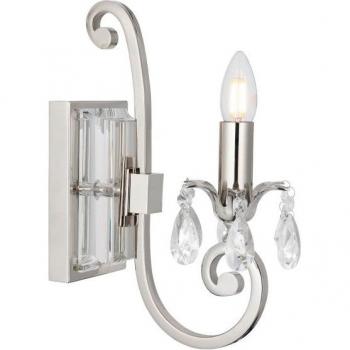 Oksana 1 Light Indoor Candle Wall Light Polished Nickel Plate E14