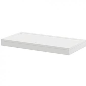 White Pearlstone Rectangular Shower Tray and Plinth