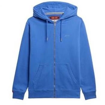 Full‑Zip Chambray Blue Logo Sweatshirt – Superdry 2XL Male