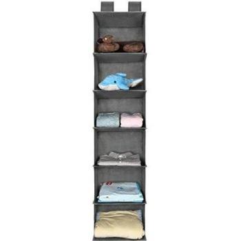 UMI Essentials Hängender Kleiderschrank-Organizer – 6 Breitenfächer, grau