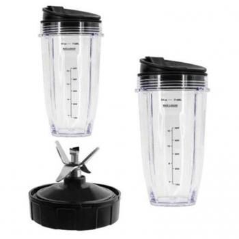 Pack de Lames et Tasses de 24OZ pour Ninja Nutri Automatique IQ BL450-70 BL451-70