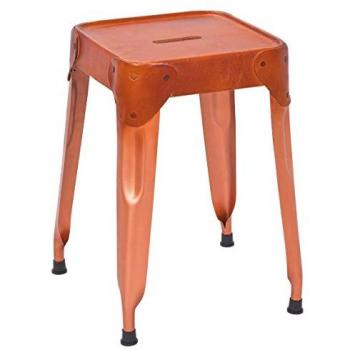 Metallhocker Reema mit Lederpolsterung im Set