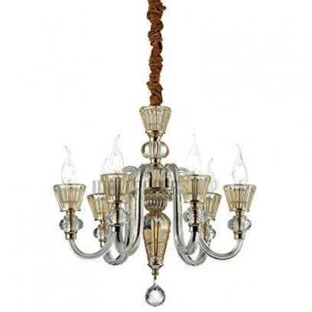 Ideal lux, STRAUSS dimmbare Pendelleuchte E14 18-fach Gold ⌀850mm