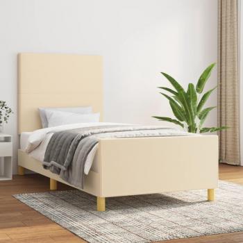 Día y Noche Estructura de cama sin colchón tela crema 80x200 cm