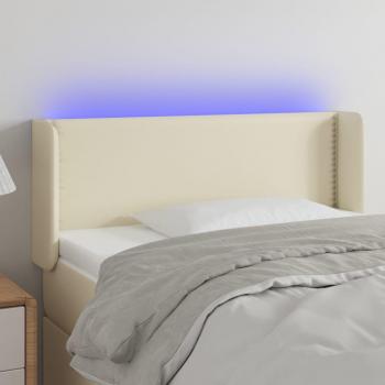 Tête de lit à LED Crème 103x16x78/88 cm en Similicuir