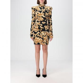 Elegant Black Balmain Mini Dress with Padded Shoulders – Size 38