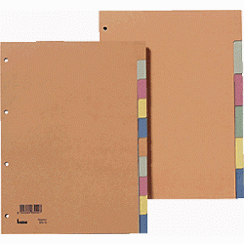 Farbregister, A4, 10-tlg., mehrfarbig, 4er-Lochung, Karton