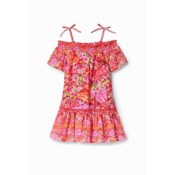 Desigual Abito a Maniche 3/4 per bambini con stampa floreale