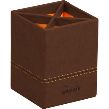 Bronze-farbener Stifteköcher aus Kunstleder von RHODIA