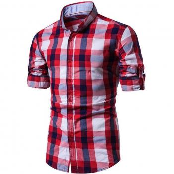 Blusa de Negocios FGKKS Camisa Cuadros Hombre