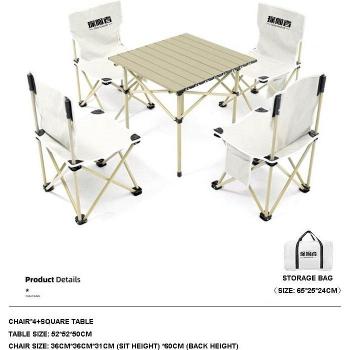 Mobilier de Camping Portable avec Sac de Transport