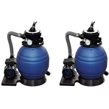 VidaXL 2X Pompes à Filtre à Sable Pompe de Filtration Système de Filtration Pompe de Piscine Hors Sol Hors
