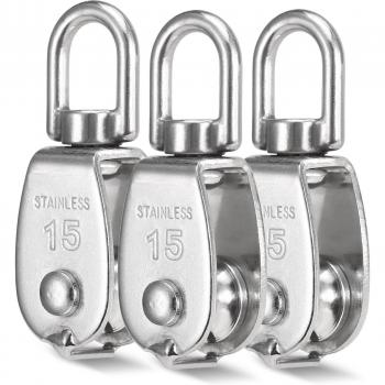 3PCS Stainless Steel Lifting Rope Pulley for Survival