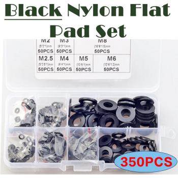 Distanzringe aus Nylon, Set mit 350 Stück, Größen M2-M8