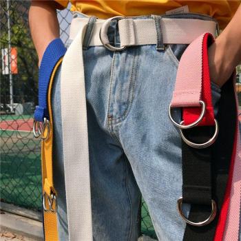 Ultra Long Canvas Belt with D‑Ring Buckle (Harajuku)