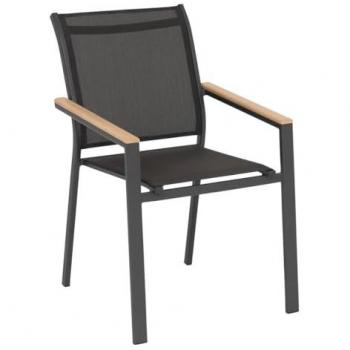 Fauteuil de Jardin ESSENTIA Anthracite, Graphite – Acacia Aluminium Epoxy – Certifié FSC®