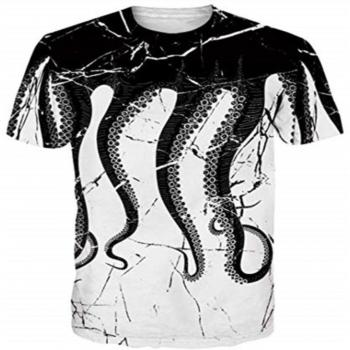 Tintenfisch‑Grafik Damen‑Top, Sommermode 3D‑Design